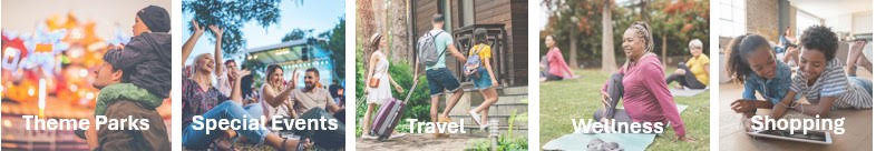 Theme Parks, Special Events, Travel, Wellness, Shopping